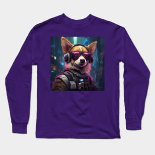 Cyberpunk Corgi Long Sleeve T-Shirt